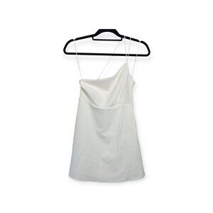 Abercrombie and Fitch White One Shoulder Dress SZ S Skort Bottom Mini Dress